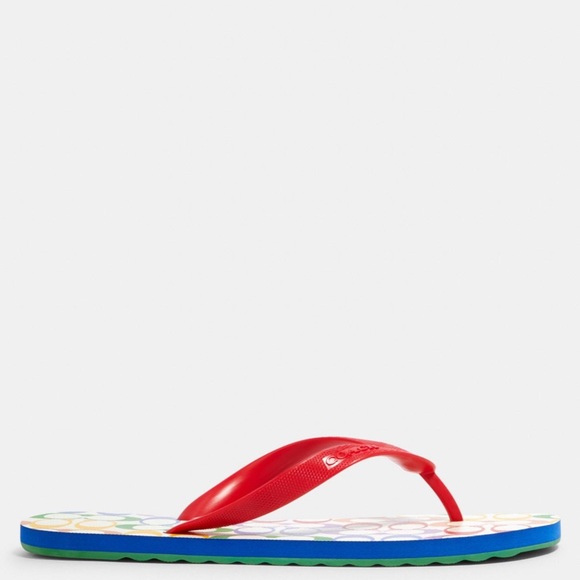 Coach Pride Rainbow Flip Flops/Sandals NWT - Picture 4 of 4